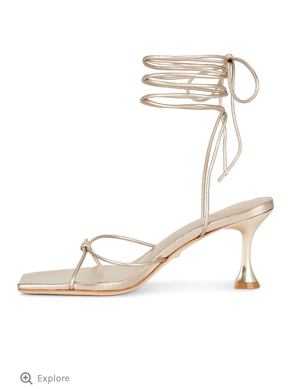 RAYE Nami Rose Gold Lace-Up Sculpted Heel Sandal